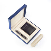 Gift Set Lapis Bard Contemporary Ballpoint Pen With Mayfair Credit Card Holder Black With Chrome Trims