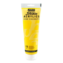 PEBEO HIGH VISCOSITY STUDIO ACRYLICS - LIGHT AZO YELLOW (13) - TUBE OF 250 ML
