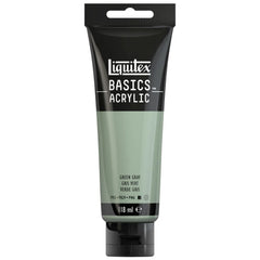 LIQUITEX BASICS ACRYLIC COLOUR - TUBE OF 118 ML - GREEN GREY (205)