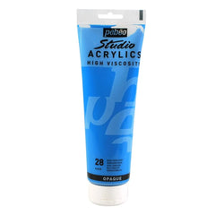 PEBEO HIGH VISCOSITY STUDIO ACRYLICS - CERULEAN BLUE (28) - TUBE OF 250 ML