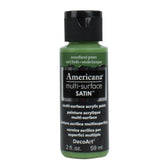 DECOART AMERICANA MULTI SURFACE SATIN ACRYLIC PAINT - 59 ML (2 OZ) - WOODLAND GREEN (565)