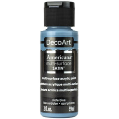 DECOART AMERICANA MULTI SURFACE SATIN ACRYLIC PAINT - 59 ML (2 OZ) - SLATE BLUE (580)