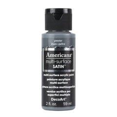 DECOART AMERICANA MULTI SURFACE SATIN ACRYLIC PAINT - 59 ML (2 OZ) - PEWTER (569)