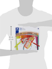 STAEDTLER Coloured Hexagonal Pencils in metal box packing of 72 coloured pencils