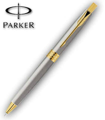 Parker Aster Brushed Metal Ball Pen With Gold Trim Ball Pen