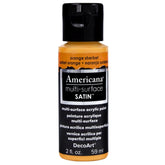 DECOART AMERICANA MULTI SURFACE SATIN ACRYLIC PAINT - 59 ML (2 OZ) - ORANGE SHERBET (510)