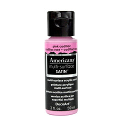 DECOART AMERICANA MULTI SURFACE SATIN ACRYLIC PAINT - 59 ML (2 OZ) - PINK CADILLAC (503)