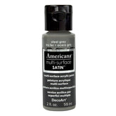DECOART AMERICANA MULTI SURFACE SATIN ACRYLIC PAINT - 59 ML (2 OZ) - STEEL GREY (538)