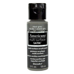DECOART AMERICANA MULTI SURFACE SATIN ACRYLIC PAINT - 59 ML (2 OZ) - STEEL GREY (538)