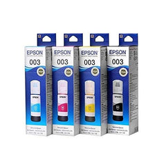 Epson 003 65ml Ink Bottle (Magenta, Yellow, Cyan, Black) ;Compatible with :L3110 /L3101/ L3150 / L4150 / L4160 / L6160 / L6170 / L6190 Printer Models