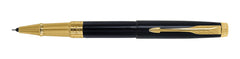 Parker Aster Gold Trim Roller Ball Pen | Body Color - Black | Ink Color - Blue