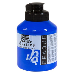 PEBEO HIGH VISCOSITY STUDIO ACRYLICS - OPAQUE COBALT BLUE HUE (14) - JAR OF 500 ML