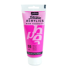 PEBEO HIGH VISCOSITY STUDIO ACRYLICS - AZO PINK (55) - TUBE OF 100 ML