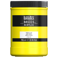 LIQUITEX BASICS ACRYLIC COLOUR - JAR OF 946 ML - PRIMARY YELLOW (410)