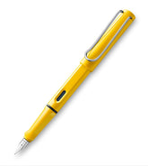 Lamy Safari Yellow Fountain Pen | Sturdy Plastic, Shiny Yellow | Metal Clip, Ergonomic Grip | Steel Nib, Polished | with Ink Cartridge T 10 Blue | with Converter Z 28