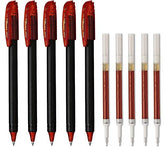 Pentel EnerGel 0.7mm Metal Tip (EnerGel Pen Red 5 & LR7 Refill Red 5) By DTL Company