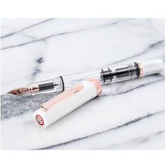 TWSBI ECO White with Rose Gold Trim Fountain Pen WITH Free ARISTA A6 NOTEBOOK (MEDIUM)