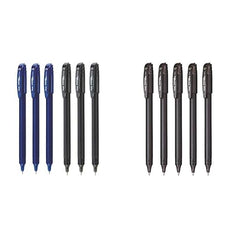 Pentel Energel - Roller Gel Pen Set - Pack of 6 Pens - (0.5mm - 3 BLUE + 3 BLACK) Energel - 0.7mm - Roller Gel Pen Set - Pack of 5 (Black)