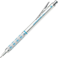 Pentel GraphGear 1000 0.7 MM Mechanical Drafting Pencil | Metal Clip With Retractable Mechanism | Dual Metal & Rubber Grip | Pack Of 1 | Silver & Blue (PG1017)