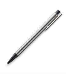 Lamy Logo Medium Tip Ball Point Pen | Matte Stainless Steel, Plastic Parts in Black | Smooth Refillable Pen with Lamy Giant Refill M 16 Black M
