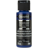 DECOART AMERICANA MULTI SURFACE SATIN ACRYLIC PAINT - 59 ML (2 OZ) - NAVY (582)