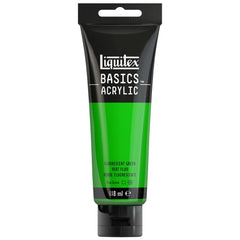 LIQUITEX BASICS ACRYLIC COLOUR - TUBE OF 118 ML - FLUORESCENT GREEN (985)