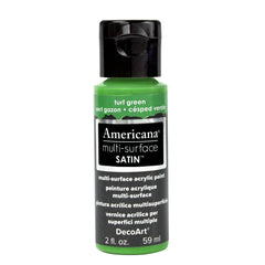 DECOART AMERICANA MULTI SURFACE SATIN ACRYLIC PAINT - 59 ML (2 OZ) - TURF GREEN (520)