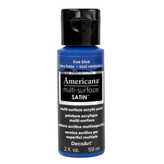 DECOART AMERICANA MULTI SURFACE SATIN ACRYLIC PAINT - 59 ML (2 OZ) - TRUE BLUE (528)
