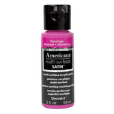 DECOART AMERICANA MULTI SURFACE SATIN ACRYLIC PAINT - 59 ML (2 OZ) - FLAMINGO (504)