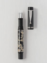 GIOIA Alleria Tramonto Fountain Ink Pen Black Resin Barrel & Cap with Rhodium Plated Medium Nib and Trims,Piston Ink Filling System-Does Not Support Cartridge/Converter