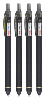 Pentel EnerGel Click Roller Gel Pen - Pack of 4 (BLACK PENS)