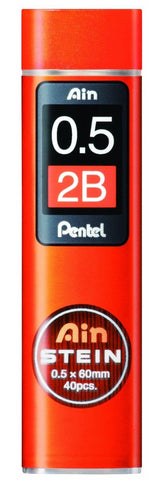 Pentel Grey Ain Stein Mechanical Pencil Lead | Tip Size 0.5 MM | Lead Of Grade 2B | Pack of 40 Pcs (C275-2B)