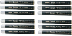 Pentel Arts Pocket Brush Refills, Black Ink / Value Set of 12 (With Our Shop Original Product Description)
