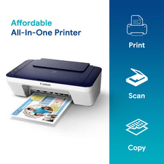 Canon PIXMA E477 All in One (Print, Scan, Copy) WiFi Ink Efficient Colour Printer for Home