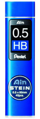 Pentel Black Ain Stein Mechanical Pencil Lead | Tip Size 0.5 MM | Lead Of Grade HB | Pack of 40 Pcs (C275-HB)