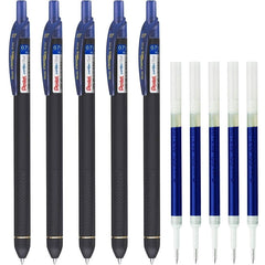 Pentel EnerGel Click 0.7mm Metal Tip (EnerGel Click Pen Blue 5 & LR7 Refill Blue 5) By DTL Company
