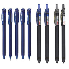 Pentel Energel - Roller Gel Pen Set - Pack of 5 (0.5mm Blue) EnerGel Click Roller Gel Pen - Pack of 4 (2 BLUE + 2 BLACK PENS)