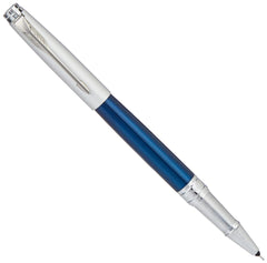 Parker Aster Silver Blue Chrome Trim Roller Ball Pen