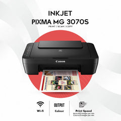 Canon PIXMA MG3070S All in One (Print, Scan, Copy) WiFi Inkjet Colour Printer for Home