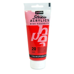 PEBEO HIGH VISCOSITY STUDIO ACRYLICS - QUINACRIDONE SCARLET (20) - TUBE OF 100 ML