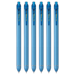Pentel Energel Click BL437R2 0.7mm Retractable Gel Pen | Slim, Rubberized, Matt Barrel with Built-In Molded Grip (Blue Ink, 6)