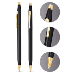 Cross Limited Collection Classic Century Pearlescent Black PVD Barrel and Gold Appointments Ballpoint Pen