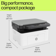HP Laser MFP 1188w, Wireless, Print, Copy, Scan, Ethernet, Hi-Speed USB 2.0, Up to 21 ppm, 150-sheet Input Tray, 100-sheet Output Tray, 10,000-page Duty Cycle, 1-Year Warranty, Black and White