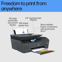 HP Smart Tank 530 All-in-one WiFi Colour Printer with ADF (Upto 18000 Black and 8000 Colour Pages Included in The Box). - Print, Scan & Copy for Office/Home