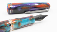GIOIA Stub Nib Fountain Ink Pen | Metis Iridi | Resin Barrel & Cap with Nib and Trims | Piston Filler