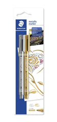 Staedtler 8323-Sbk2 Metallic Medium Point Marker - Pack of 2 (Gold/Silver)