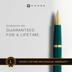 Cross Bailey Light Polished Green Resin and Gold Tone Rollerball Pen AT0745-12