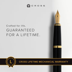 Cross Bailey Light Polished Black Resin and Gold Tone Fountain Pen AT0746-9MF