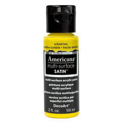 DECOART AMERICANA MULTI SURFACE SATIN ACRYLIC PAINT - 59 ML (2 OZ) - SCHOOL BUS (515)