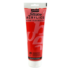 PEBEO HIGH VISCOSITY STUDIO ACRYLICS - QUINACRIDONE SCARLET (20) - TUBE OF 250 ML